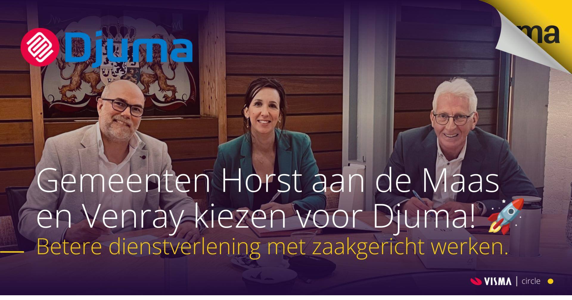 Gunning Horst aan de Maas en Venray - Van rechts naar links: Stefan Maas - Teammanager GEO, I&A en Informatiebeheer, gemeente Venray, Annique van Iersel - Adjunct Directeur, gemeente Horst aan de Maas en Remi Scholten van Visma Circle.